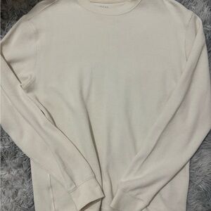 American Eagle Outfitters Men's Off-White Crewneck Sweater